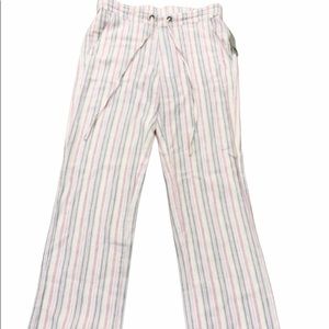 NEW For Cynthia Striped Linen Pants, Size S